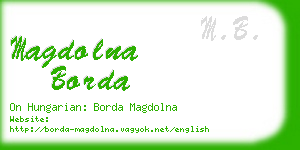 magdolna borda business card